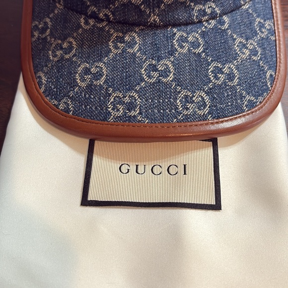 GUCCI Denim/Leather Ophidia Baseball Cap/M main image 10